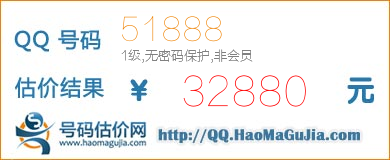 QQ号码51888值32880元