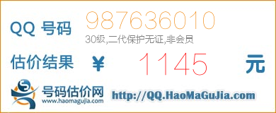 QQ号码987636010值1145元